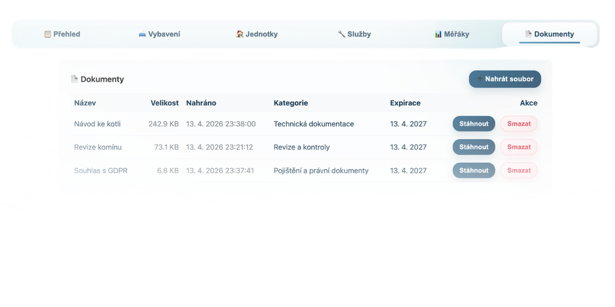 Evidence dokumentů v Rentivu